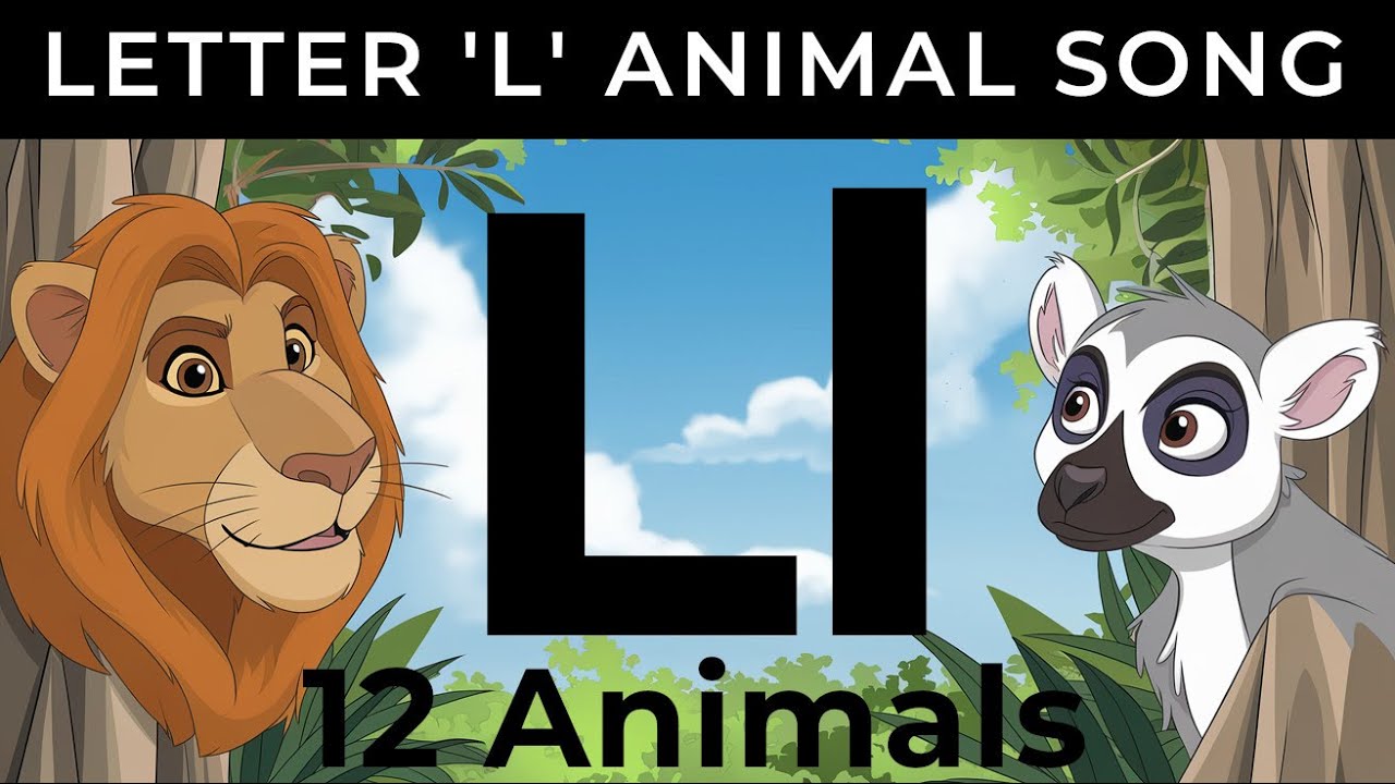 Llama, Lemur & Pals | 12 Fun 'L' Animal Rhymes (kids song)