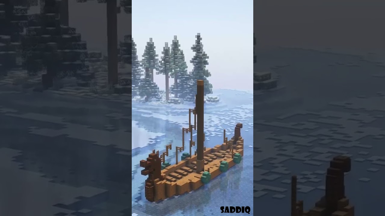Medieval Viking battleship | Building ideas | Minecraft Timelapse 