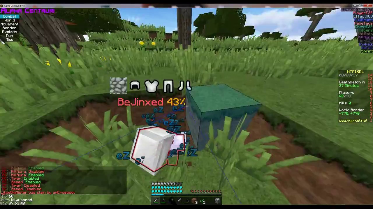 Vape vs Alpha Centauri #1 - Minecraft UHC Hypixel hacking - YouTube