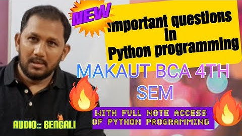 Python Programming Important questions #makaut_exam #bca #python @anantadevpal