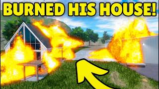 I DESTROYED My Enemies House 13YoBros with Fire in APM | Roblox American Plains Mudding