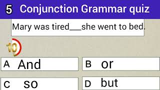 Conjunction English grammar quiz|Conjunction quiz#1 |English quiz with me