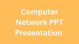 Computer Network PPT Presentation Seminar Free Download