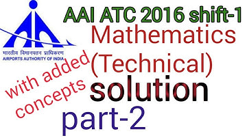 AAI ATC 2016 SHIFT 1 SOLUTION ||AAI ATC PAPER