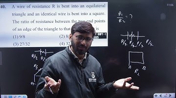 A wire of resistance R is bent into an equilateral triangle and an identical wire is bent into a ...