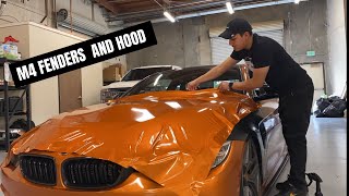 WRAPPING BMW M4 FENDERS AND GTS HOOD (FT NOUR HUMMADI)
