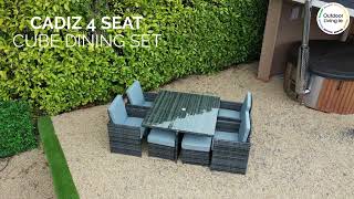 Cadiz 4 Seat Cube Dining Set