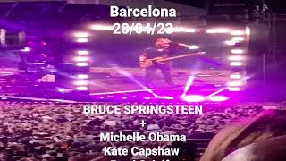 #brucespringsteen &  #estreetband chorus #MichelleObama #Pattiscialfa #katecapshaw #barcelona #2023