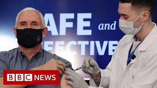 Covid: US Vice-President Mike Pence receives vaccine live on TV - BBC News
