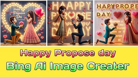Create 3D Ai Happy Propose day | image creator 2024 | happy Propose dayl bing image creator