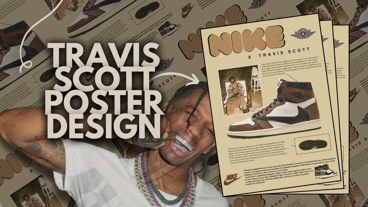 Travis scott x Air jordan 1 poster design | Canva tutorial