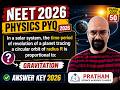 In a solar system, the time-period of revolution of a planet tracing a circular orbit of radius R is