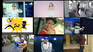 9 Gangnam Style Videos At Once Part 2