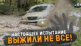 Mercedes GLK и KIA Sorento хлебнули воды, Suzuki Jimny, УАЗ, НИВА, Pajero Sport на бездорожье