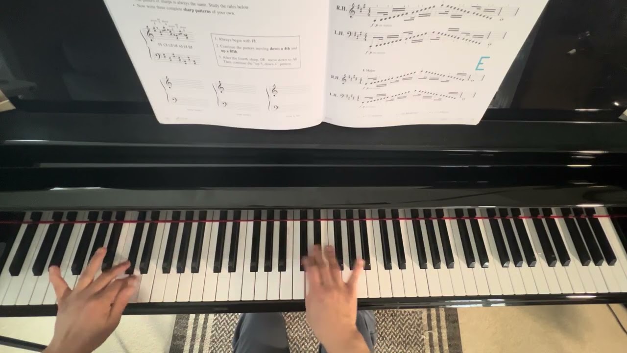 Power Scales in Sharp Keys Piano Adventures Level 4 Lesson Book Hands together version