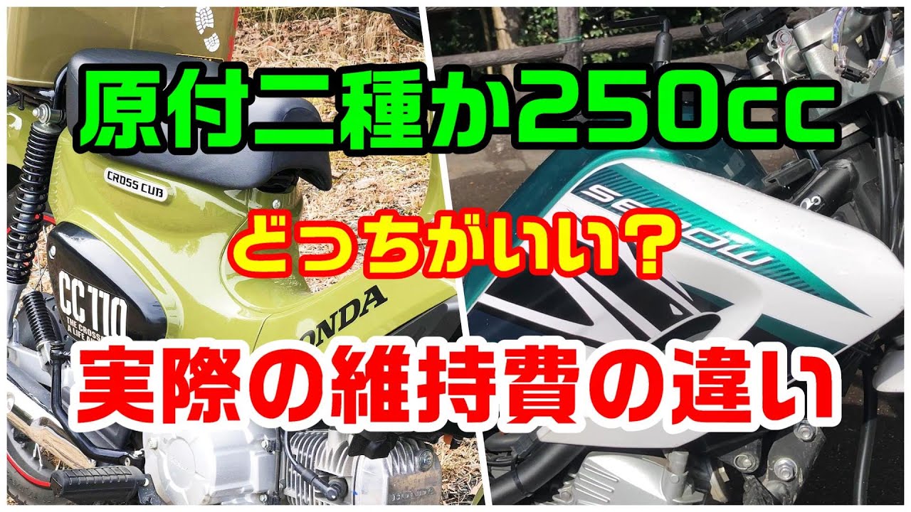 原付二種と250㏄の実際の維持費の違いを比べてみました！