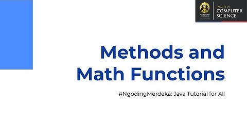 [IDN] Java Mathematical Functions, Methods