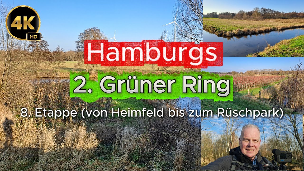 Hamburg - 2. Grüner Ring - 8. Etappe (von Heimfeld bis zum Rüschpark Finkenwerder) - 4K HD