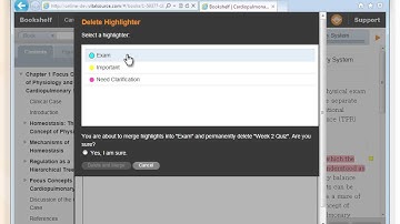 Bookshelf Online - Delete a highlighter