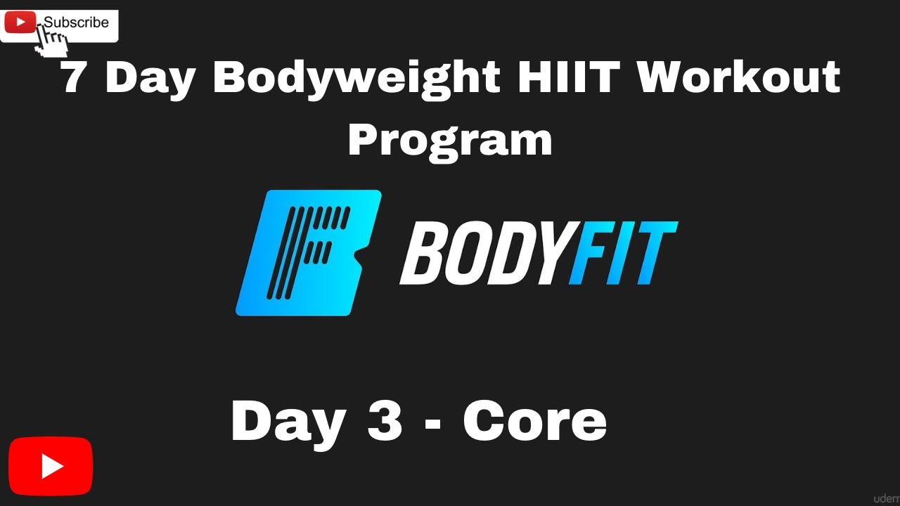 7 Day Bodyweight HIIT Workout Program - Day 3 - Core - YouTube
