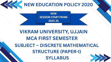 Vikram University Ujjain MCA 1st Sem Sub – Discrete Mathematical Structure Syllabus #Viralvideo2025