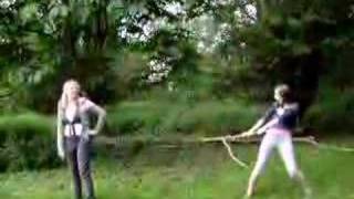 Laura being spanked by a tree