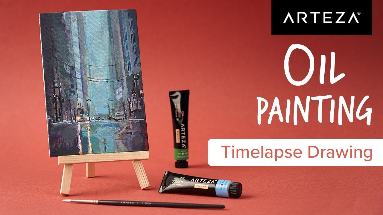 TIMELAPSE Creating a Masterpiece with Arteza Oil Paint Arteza YouTube