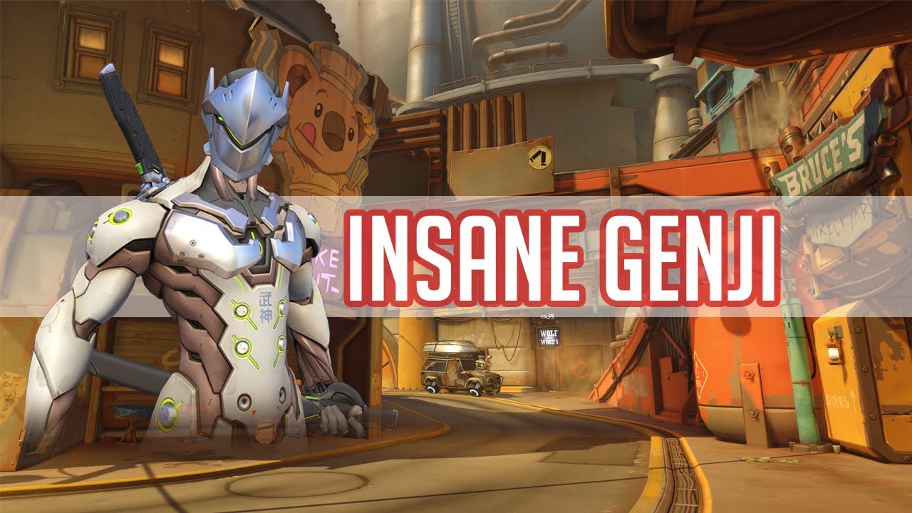 Overwatch - Architect God Genji Carrying Team in Junkertown