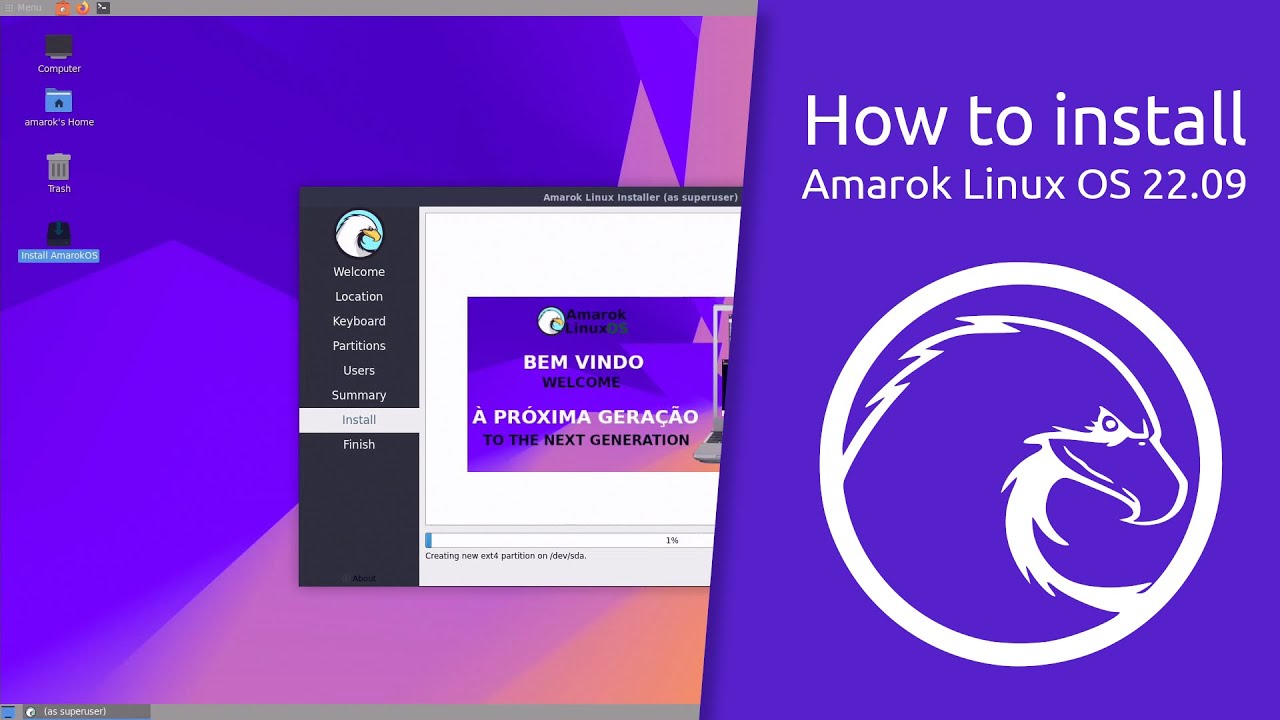 How to install Amarok Linux OS 22.09 - YouTube