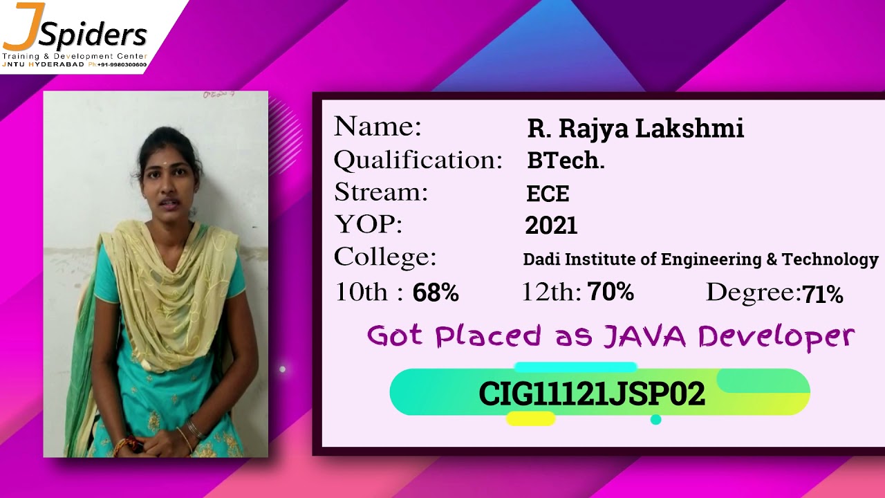 CONGRATULATIONS R. RAJYA LAKSHMI PLACED AS JAVA DEVELOPER - YouTube