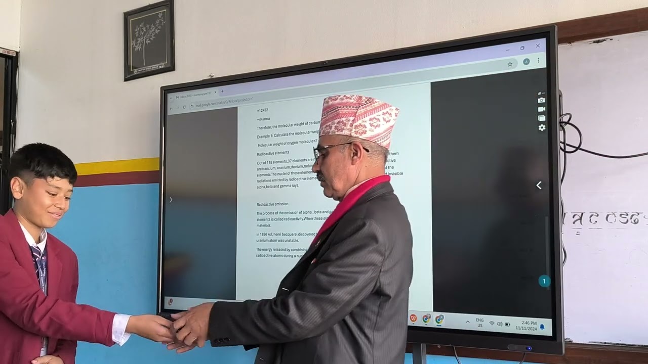 Presentation by Youd Pariyar Grade 9, Atomic weight and molecular weight on 26th Kartik, Monday, 81