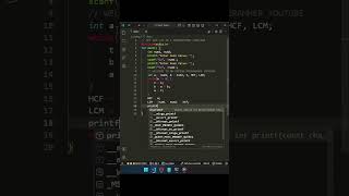 HCF and LCM in c programming language | day - 129 #cprogramming #shorts #viral #youtubeshorts