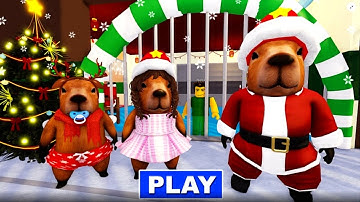 CHRISTMAS CAPYBARA FAMILY PRISON RUN ESCAPE Obby roblox! Gameplay Walkthrough No Death 4K