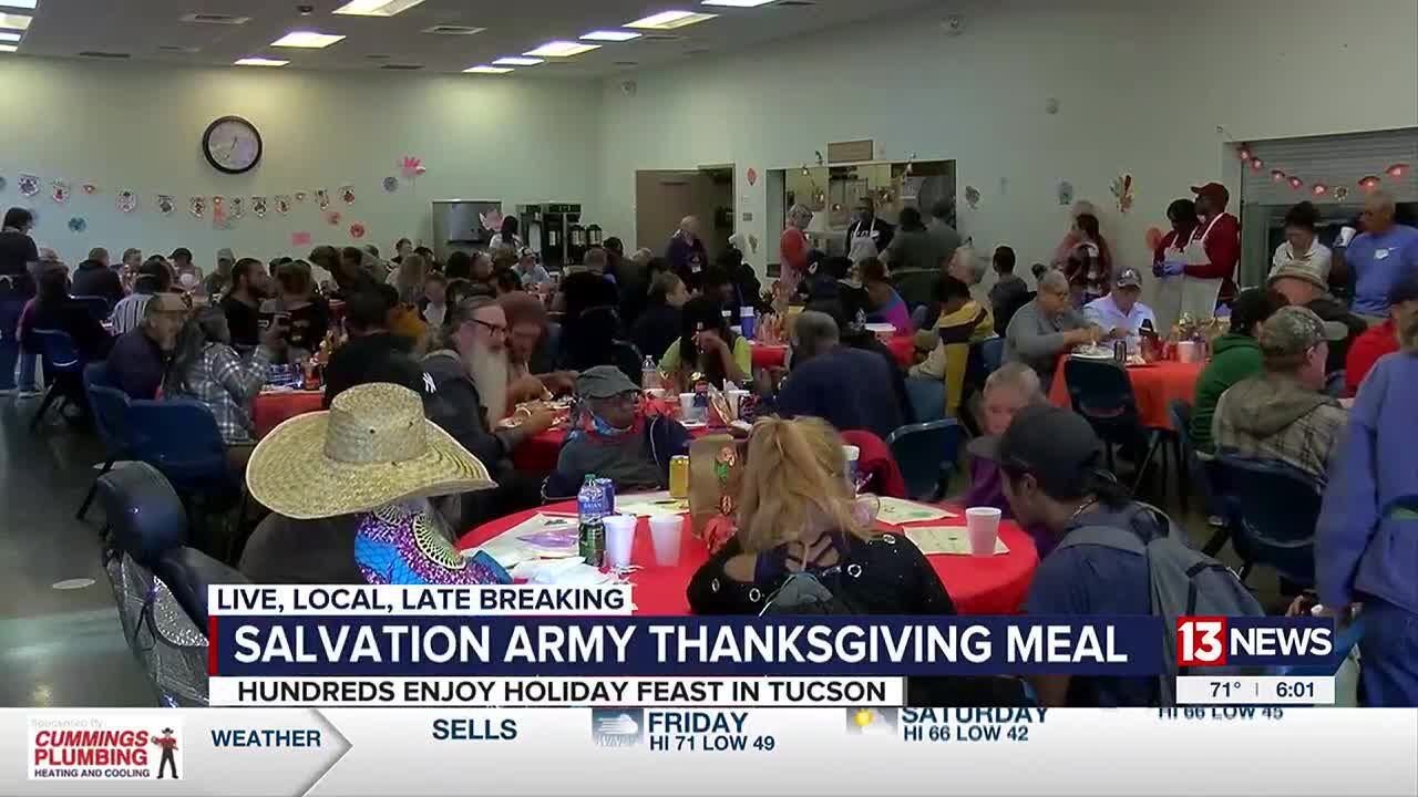 Hundreds gather for annual salvation army thanksgiving meal youtube