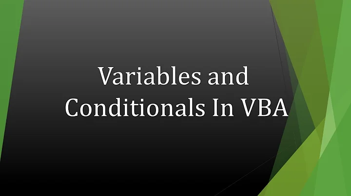 Initializing Variables and Conditionals in VBA
