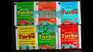 Вкладыши от жевательной резинки&quot;TURBO&quot; с 11 по 20.