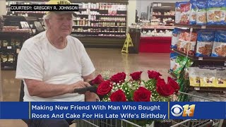 Stranger Joins Elderly Man In Celebrating His Late Wife's Birthday