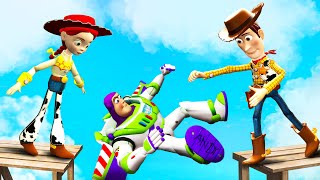 GTA 5 Woody and Jessie vs Buzz Lightyear Ragdolls & Fails [Toy Story]