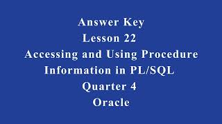 Accessing and Using Procedure Information in PL/SQL | Q4 Oracle L22 P3 | SMILE ROAD