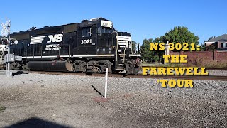 S02E297 NS 3021: The Farewell Tour(Norfolk Southern, GP40-2, Train Horn, Freight Train, Short Train)