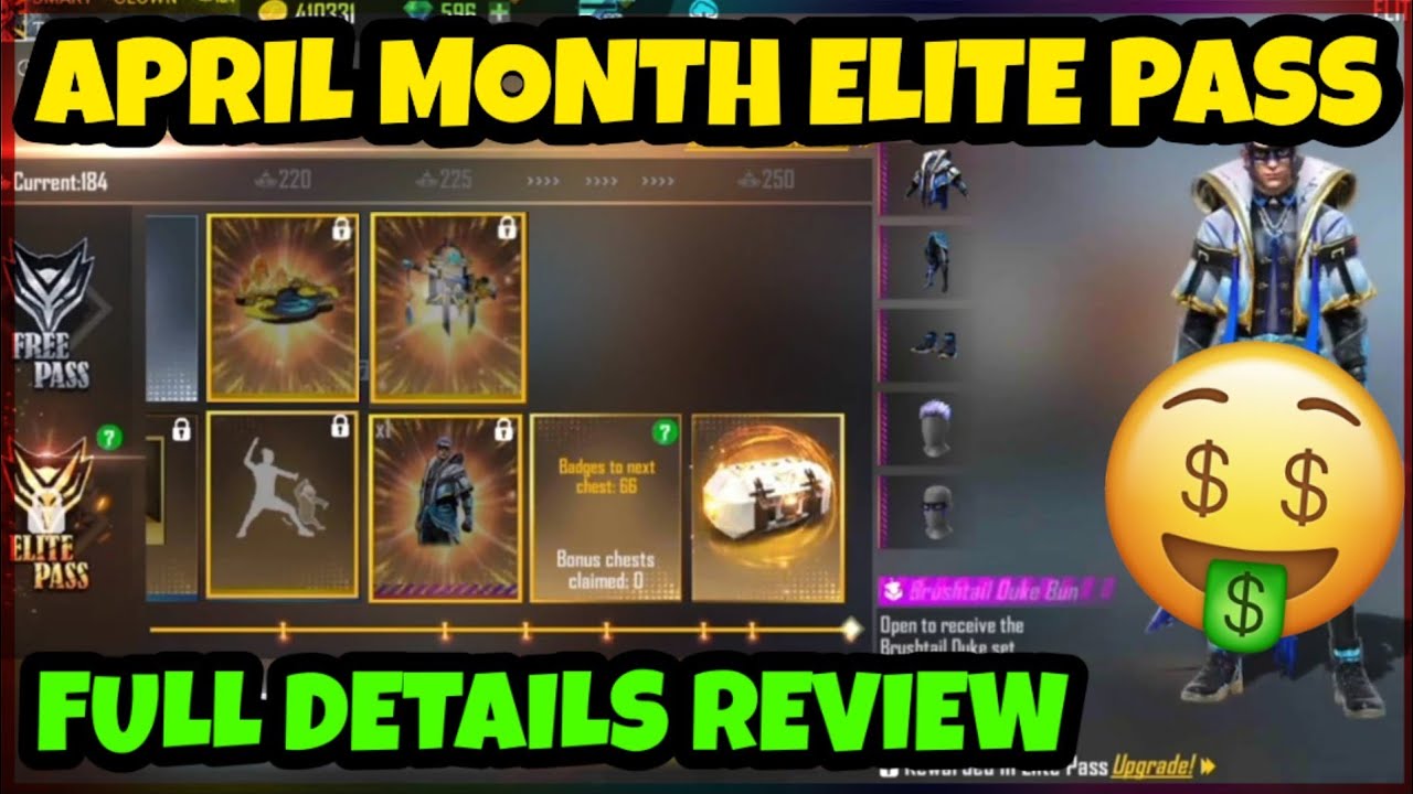 APRIL ELITE PASS FREE FIRE 2022| FREE FIRE SEASON 47 ELITE PASS FULL REVIEW| APRIL ELITE PASS 2022