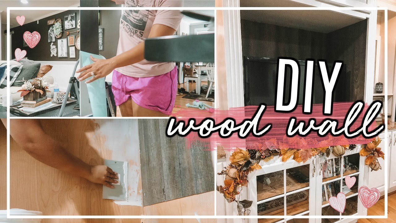 DIY RUSTIC WOOD WALL UNDER $40 | HOW TO WOOD PLANK ACCENT WALL DIY ...
