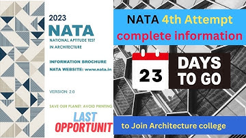 NATA 4TH ATTEMPT #nata2023 🔥 BIG UPDATE | Last chance to qualify in 2023
