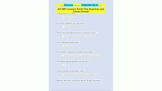 NC DMV Learners Permit Test Questions and  Correct Answer18