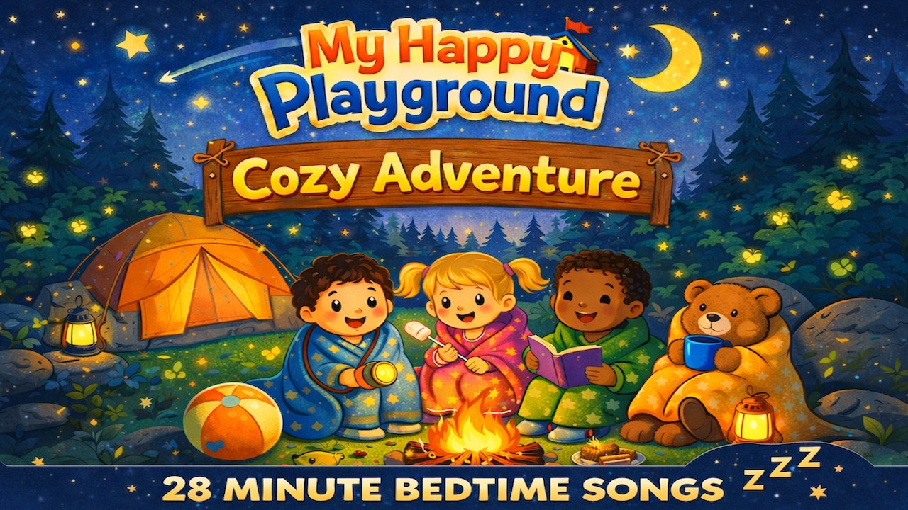 Cozy Adventure 🌙🔥 | 28-Minute Bedtime Songs for Kids | Gentle Stories & Lullabies