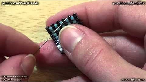 BeadsFriends: Peyote Stitch Tutorial - How to tie off the thread and add new thread
