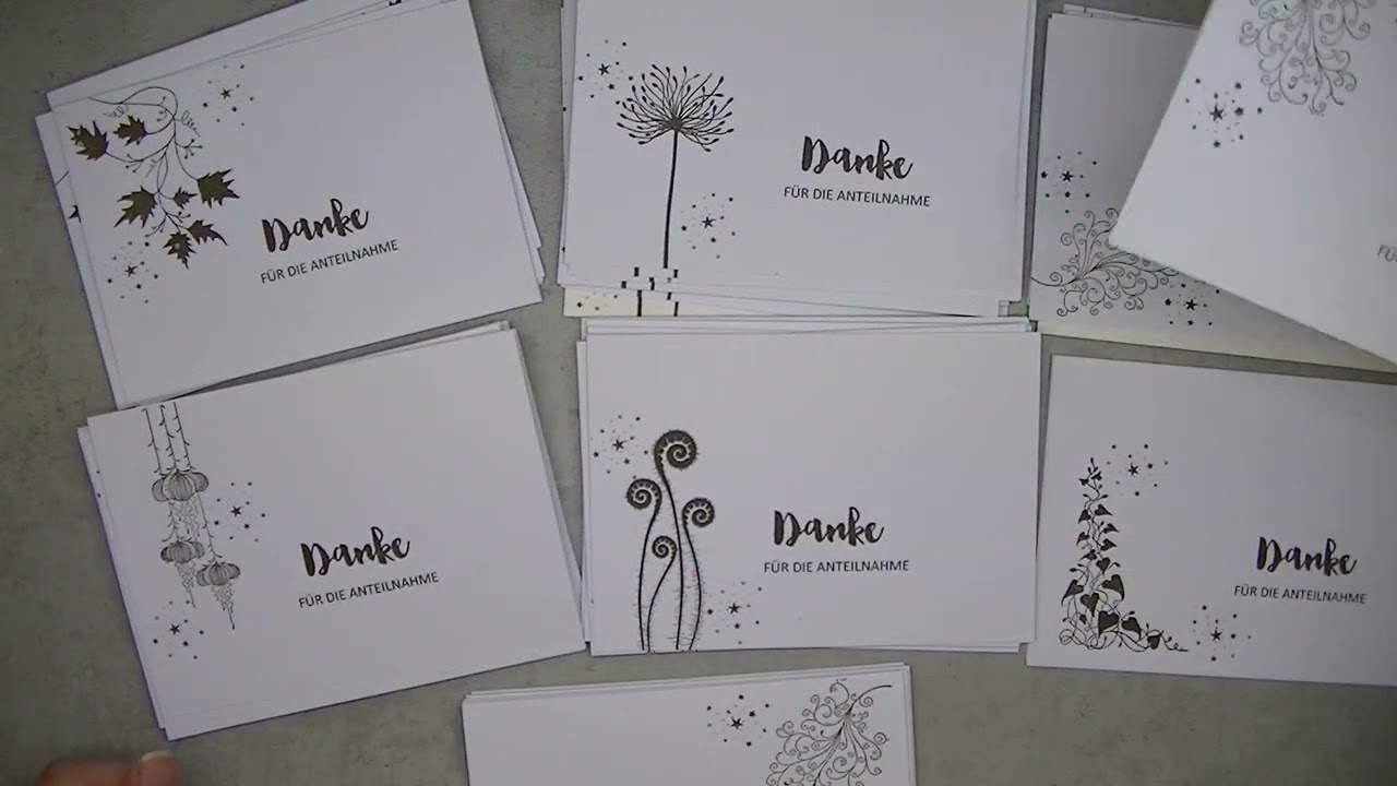 Dankeskarten für die Trauerkarten