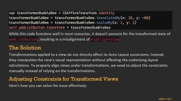 Constraining a View to a Transformed UIView in Swift