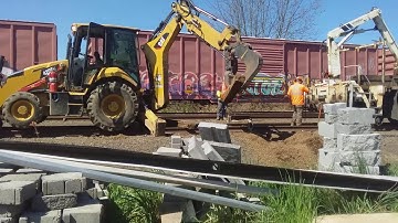 Track maintenance on Thursday. Replacing railroad ties on the Seghers district part 2 of 4