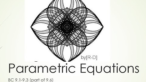 BC Unit 9 Parametric Equations and Calulus (units 9.1-9.3- part of 9.6)